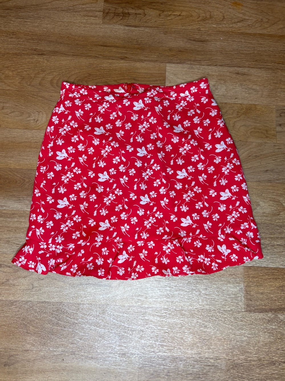 J.Crew Red Floral Skirt- Size:6-Like New-Women’s-Midi Length